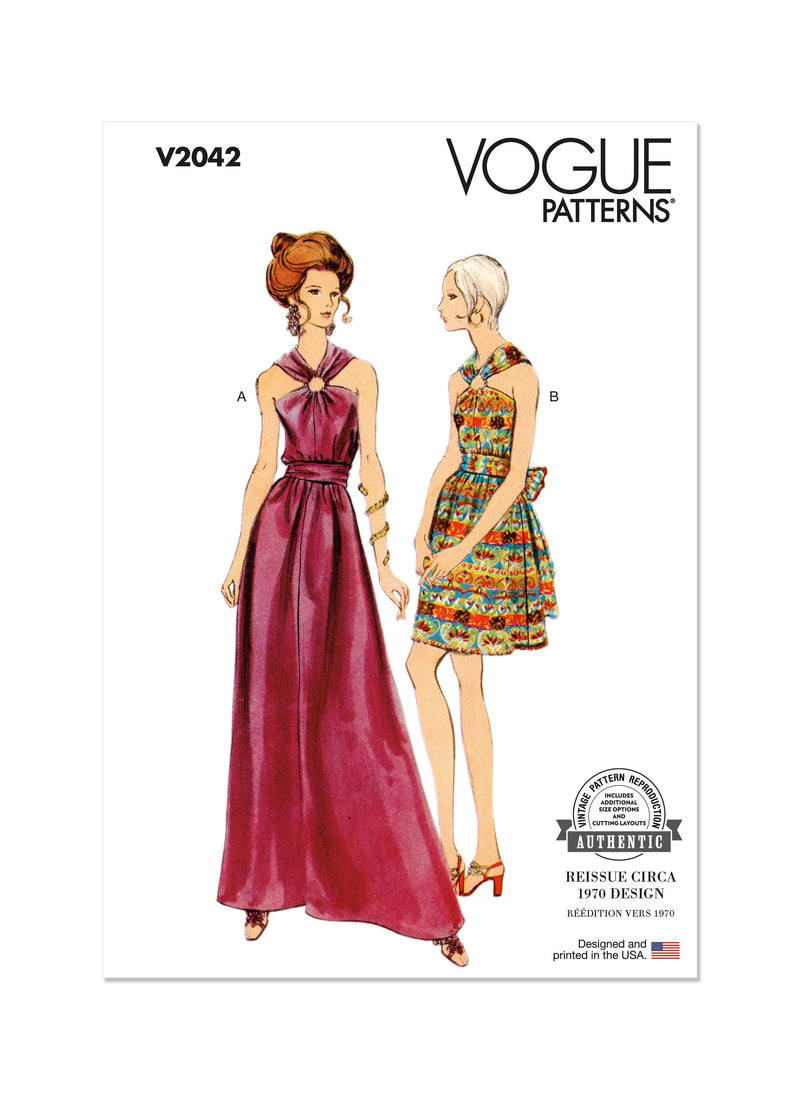 Vogue Misses Dress in Two Lengths Sewing Pattern V2042 Lullabee Fabrics Vogue Misses Dress in Two Lengths Sewing Pattern V2042 Lullabee Fabrics