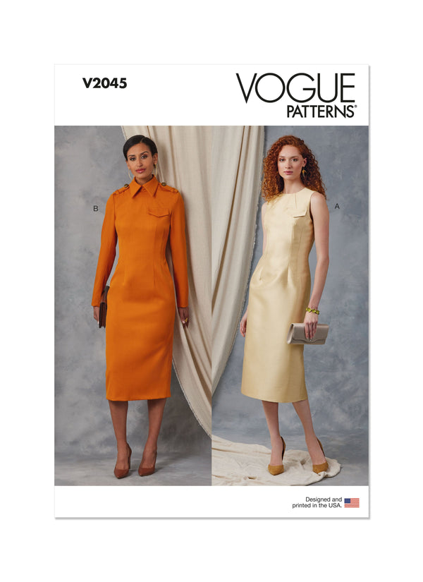 Vogue Misses' Dress with Collar and Sleeve Variations Pattern V2045