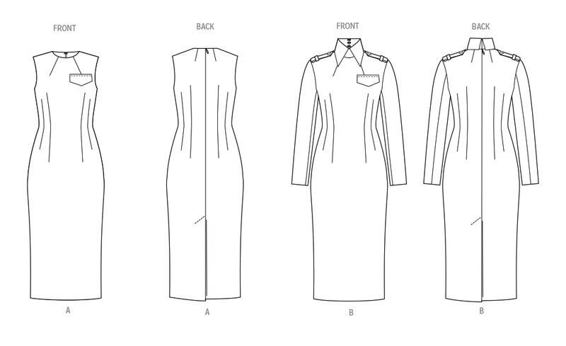 Vogue Misses' Dress with Collar and Sleeve Variations Pattern V2045