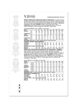 Vogue Misses' Dress with Sleeve and Length Variations Pattern V2046