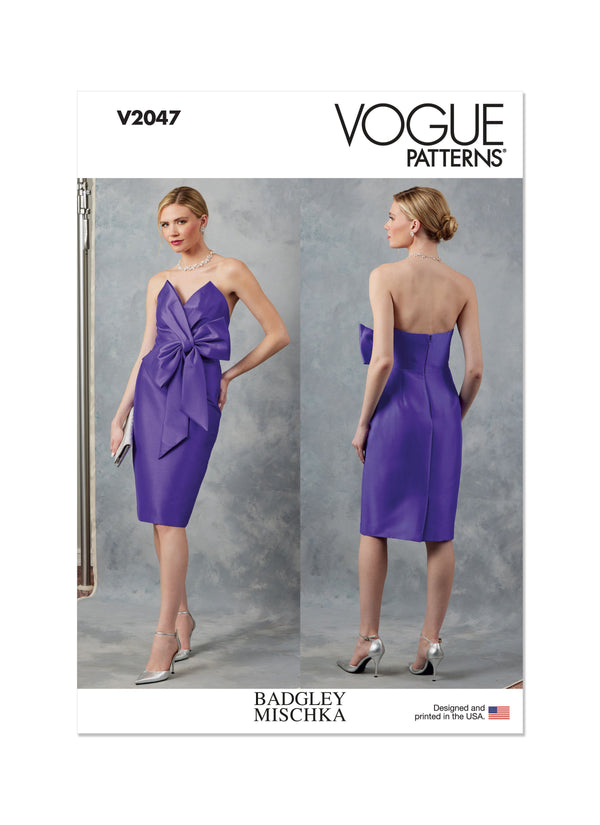 Vogue Misses' Evening Dress by Badgley Mischka Sewing Pattern V2047