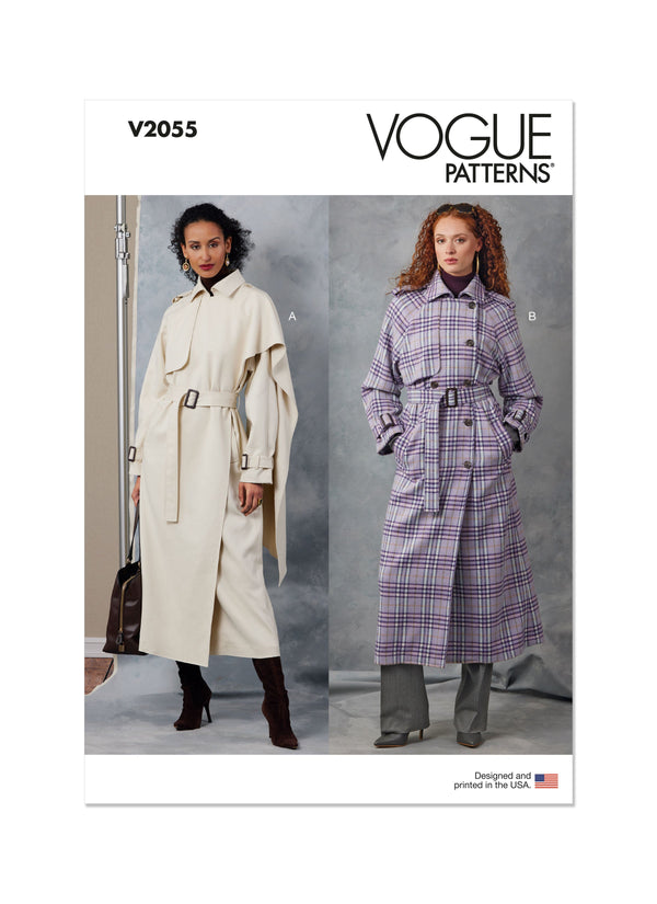 Vogue Misses' Trench Coats with Belt Sewing Pattern V2055