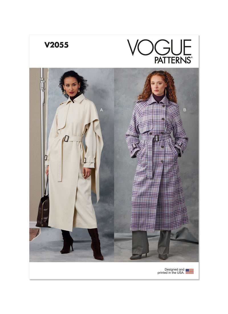 Vogue Misses' Trench Coats with Belt Sewing Pattern V2055