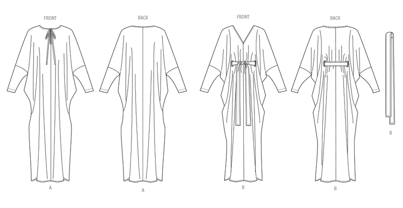 Vogue Misses' Caftans and Sash Sewing Pattern V2057