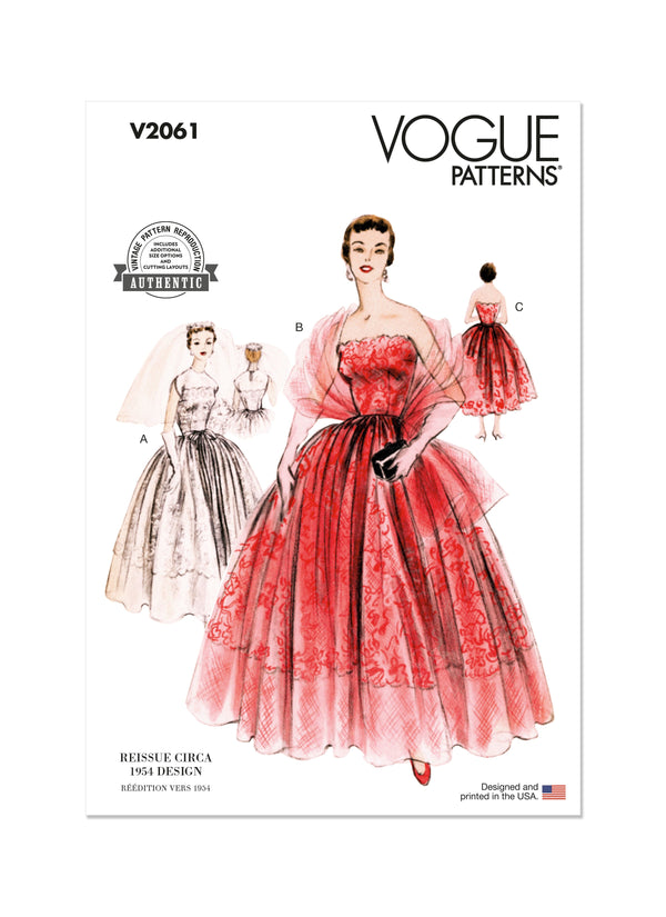 Vogue Misses' Dresses and Stole Sewing Pattern V2061