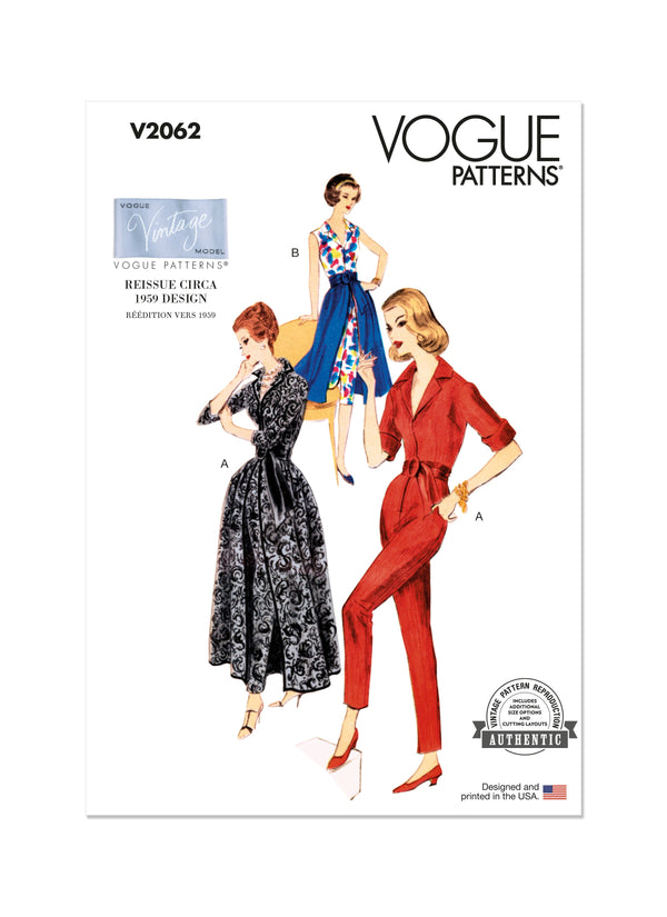 Vogue Misses' Slack Suit and Skirt Sewing Pattern V2062