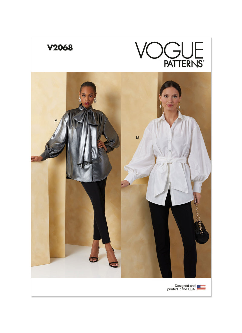 Vogue Misses' Tops and Sash Sewing Pattern Guide V2068