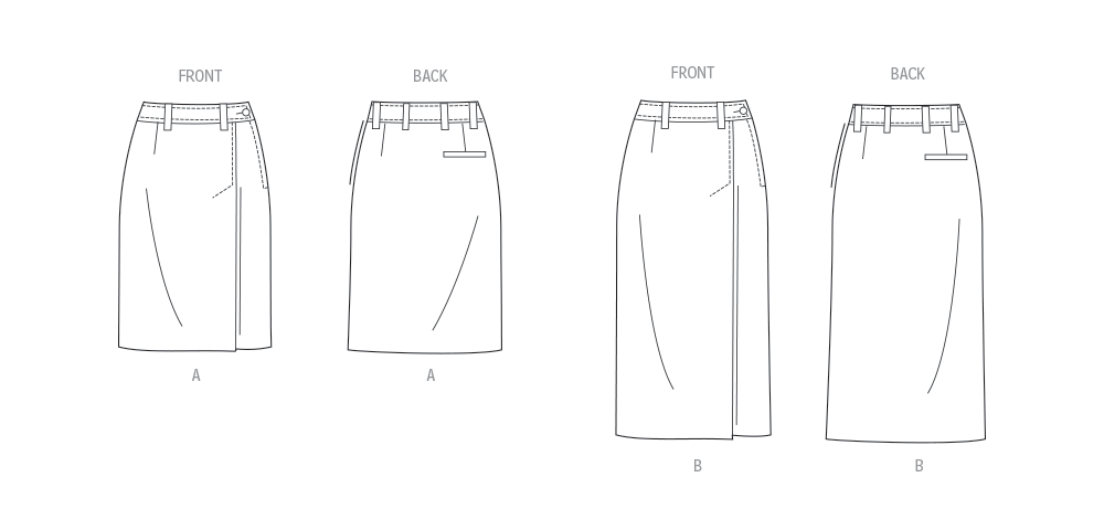 Vogue Misses' Skirt in Two Lengths Sewing Pattern V2069