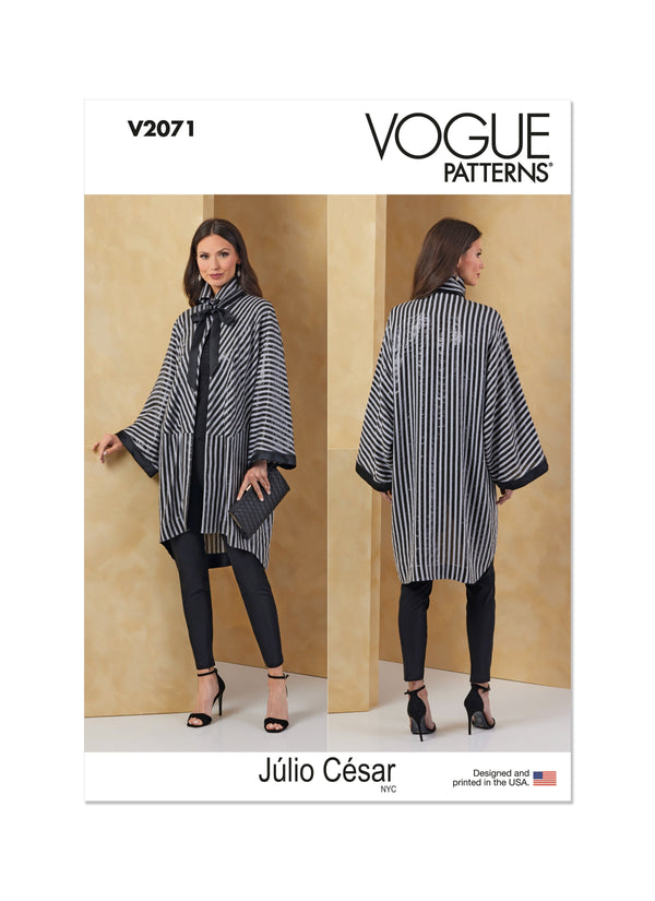 Vogue Misses' Jacket by Julio Cesar NYC Sewing Pattern V2071