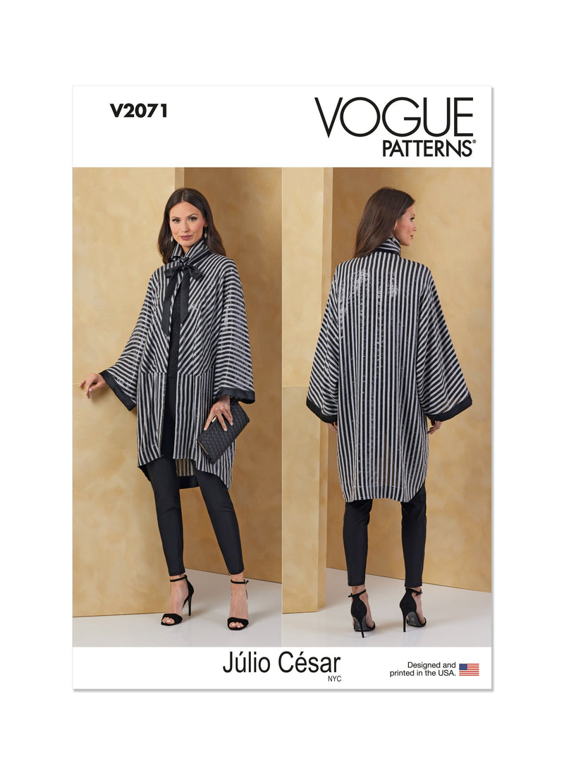 Vogue Misses' Jacket by Julio Cesar NYC Sewing Pattern V2071