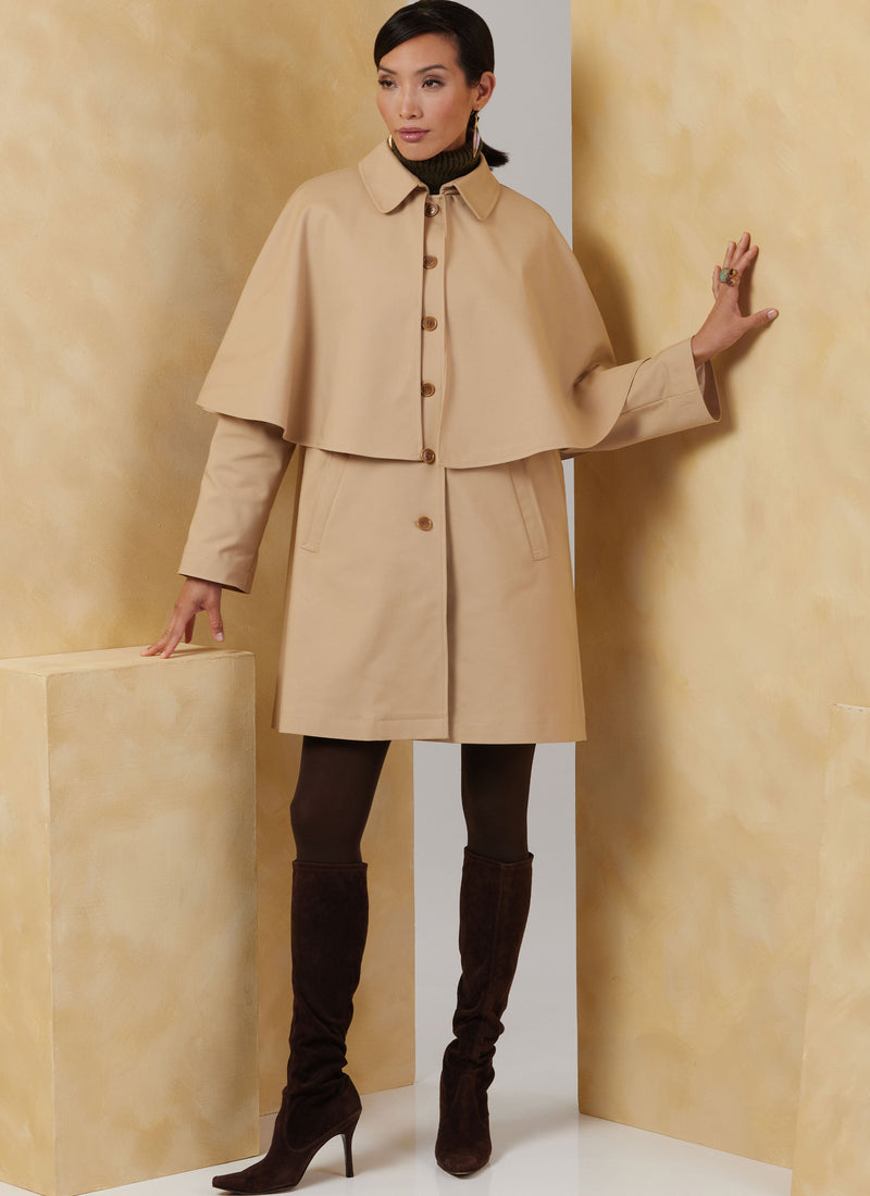 Vogue Misses' Cape Coat in Two Lengths Sewing Pattern V2074