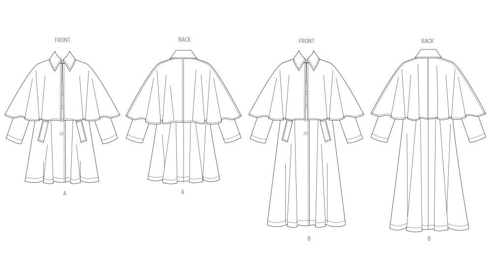 Vogue Misses' Cape Coat in Two Lengths Sewing Pattern V2074