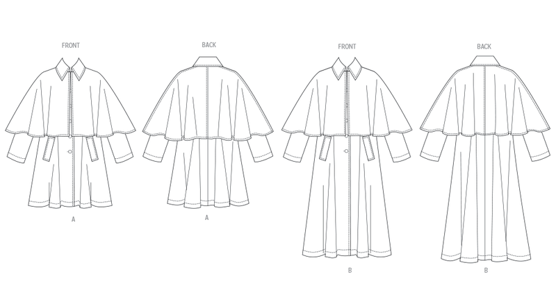 Vogue Misses' Cape Coat in Two Lengths Sewing Pattern V2074