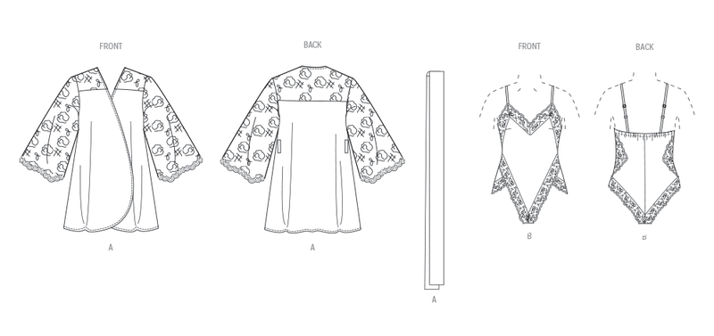 Vogue Misses' Robe with Belt and Teddy Sewing Pattern V2077