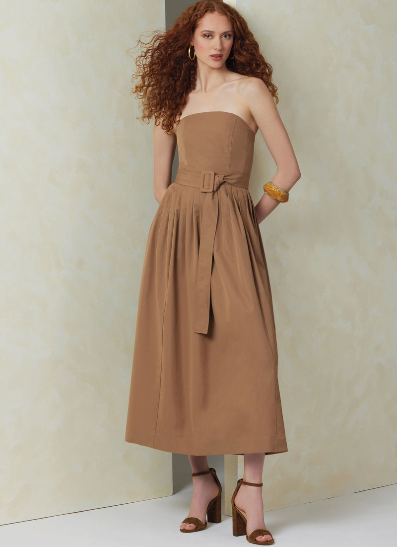 Vogue Misses' Dress with Belt and Overbodice Sewing Pattern V2084