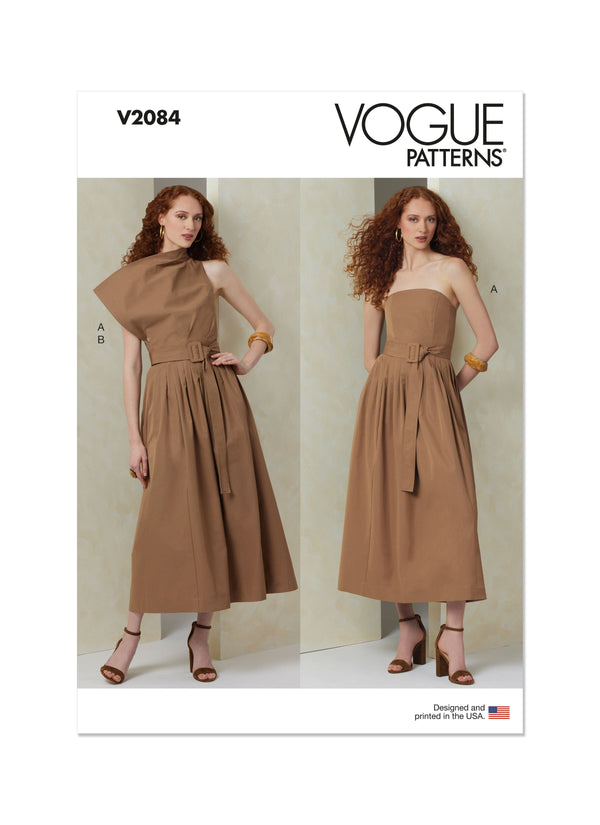 Vogue Misses' Dress with Belt and Overbodice Sewing Pattern V2084