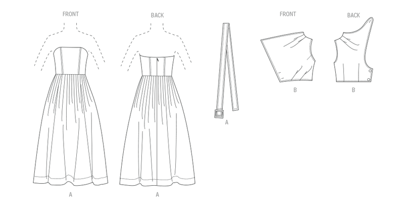 Vogue Misses' Dress with Belt and Overbodice Sewing Pattern V2084