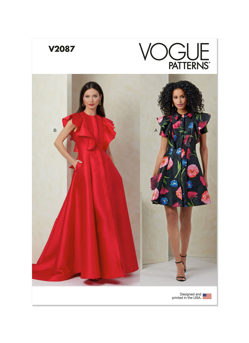 Vogue Misses Dress with Sleeve and Length Variations Pattern V2087 Lullabee Fabrics Vogue Misses Dress with Sleeve and Length Variations Pattern V2087 Lullabee Fabrics