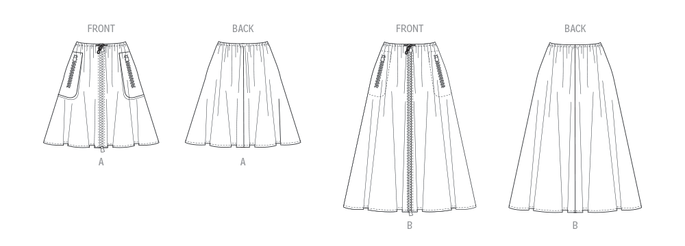Vogue Misses' Skirt in Two Lengths Sewing Pattern V2095