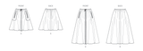 Vogue Misses' Skirt in Two Lengths Sewing Pattern V2095