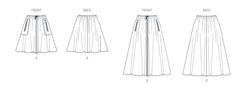 Vogue Misses' Skirt in Two Lengths Sewing Pattern V2095
