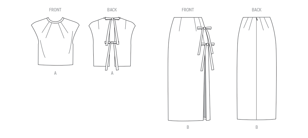 Vogue Misses' Top and Skirt Sewing Pattern Collection V2096