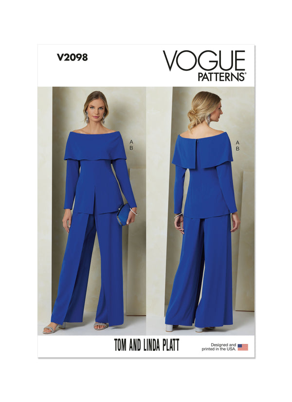 Vogue Misses' Top and Pants by Tom And Linda Platt Sewing Pattern V2098