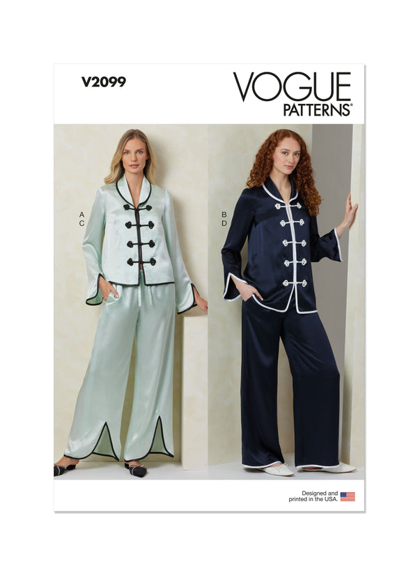 Vogue Misses' Pajamas Sewing Pattern for Stylish Comfort V2099