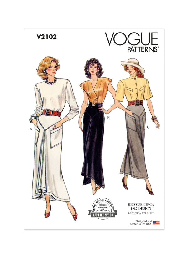 Vogue Misses' Skirts Sewing Pattern for Stylish Creations V2102
