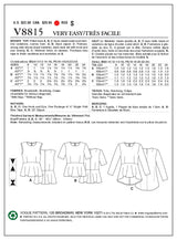 Vogue Top Sewing Pattern V8815