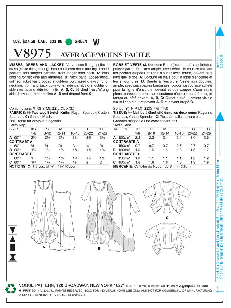 Vogue Dress Sewing Pattern V8975