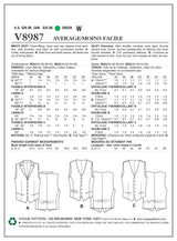 Vogue Vest Sewing Pattern V8987