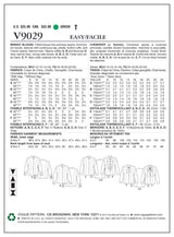 Vogue Top Sewing Pattern V9029