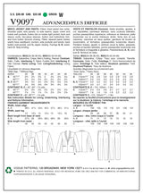 Vogue Career/Suits Sewing Pattern V9097