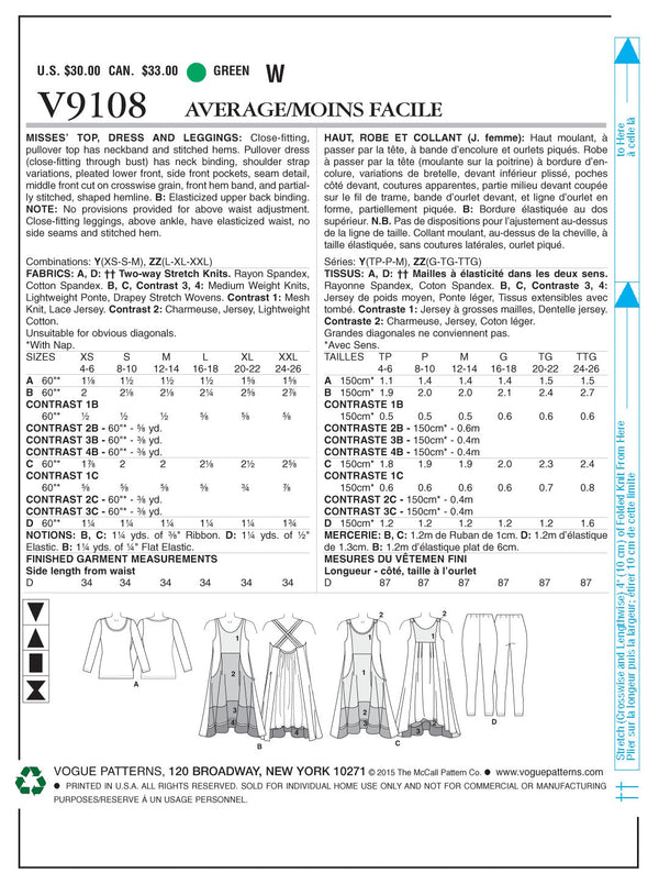 Vogue Dress Sewing Pattern V9108
