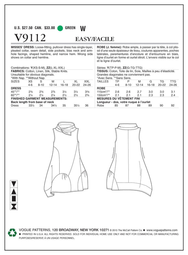 Vogue Top Sewing Pattern V9112