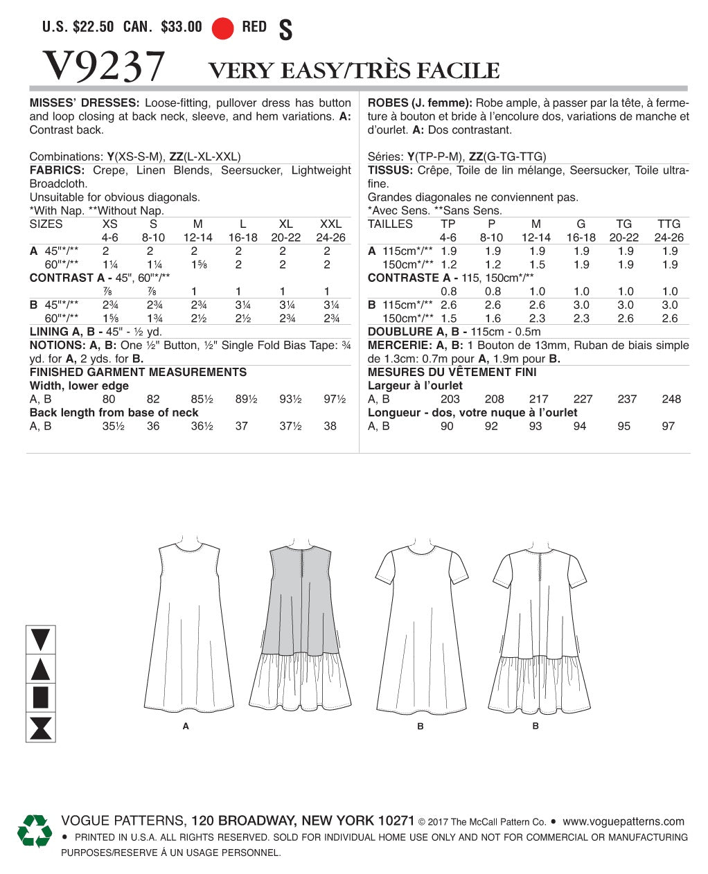 Vogue Dress Sewing Pattern V9237