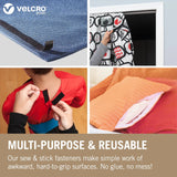 VELCRO® Brand Sew & Stick Tape | Hook & Loop Fastener | Dual-Use for Fabric & Hard Surfaces - 20mm Wide Black
