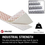 VELCRO® Brand Heavy Duty Stick On Tape | Industrial Strength Extra Strong Adhesive - 50mm Wide White