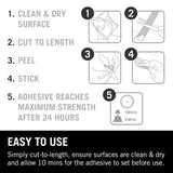 VELCRO® Brand Heavy Duty Stick On Tape | Industrial Strength Extra Strong Adhesive - 50mm Wide White