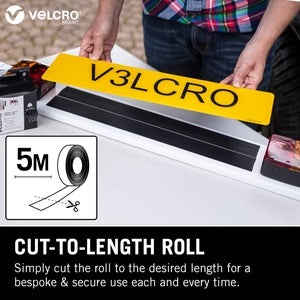 VELCRO® Brand Heavy Duty Stick On Tape | Industrial Strength Extra Strong Adhesive - 50mm Wide White
