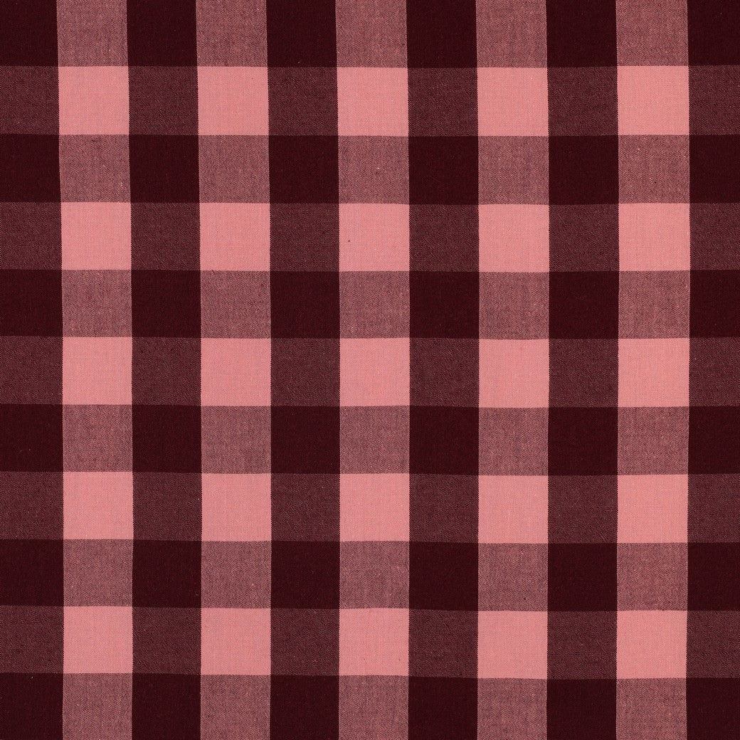 Verona Checked Yarn-Dyed Cotton Dressmaking Fabric - Burgundy & Pink