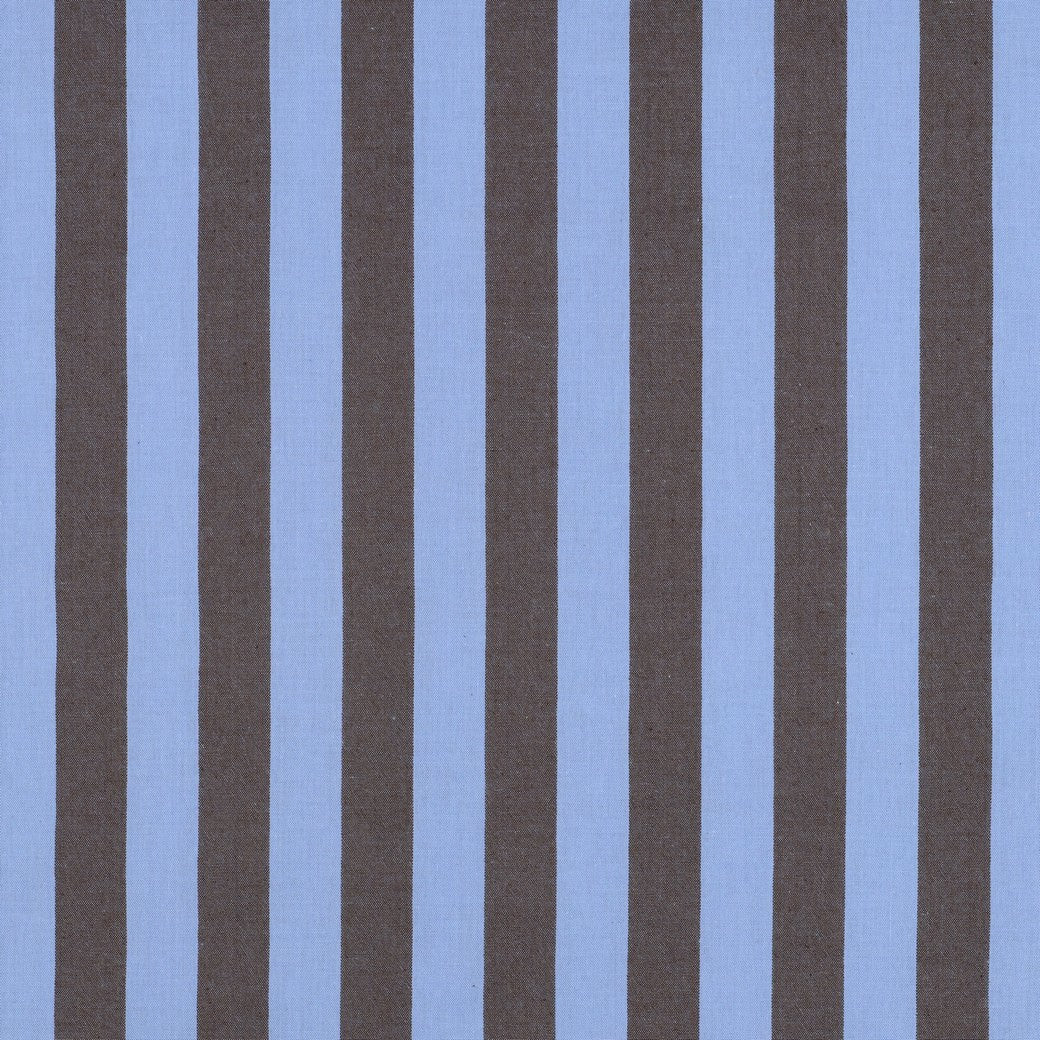 Verona Striped Yarn-Dyed Cotton Dressmaking Fabric - Blue & Brown