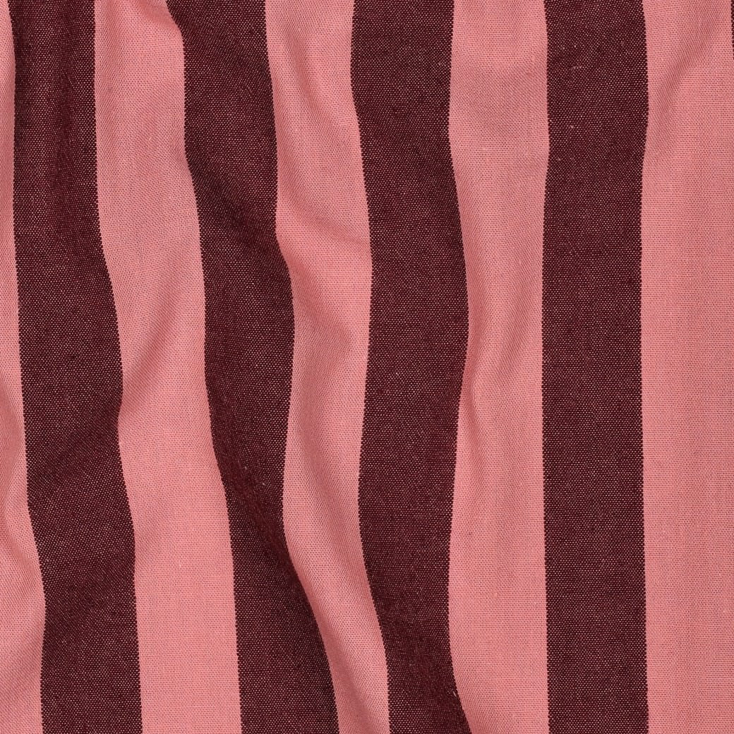 Verona Striped Yarn-Dyed Cotton Dressmaking Fabric - Burgundy & Pink