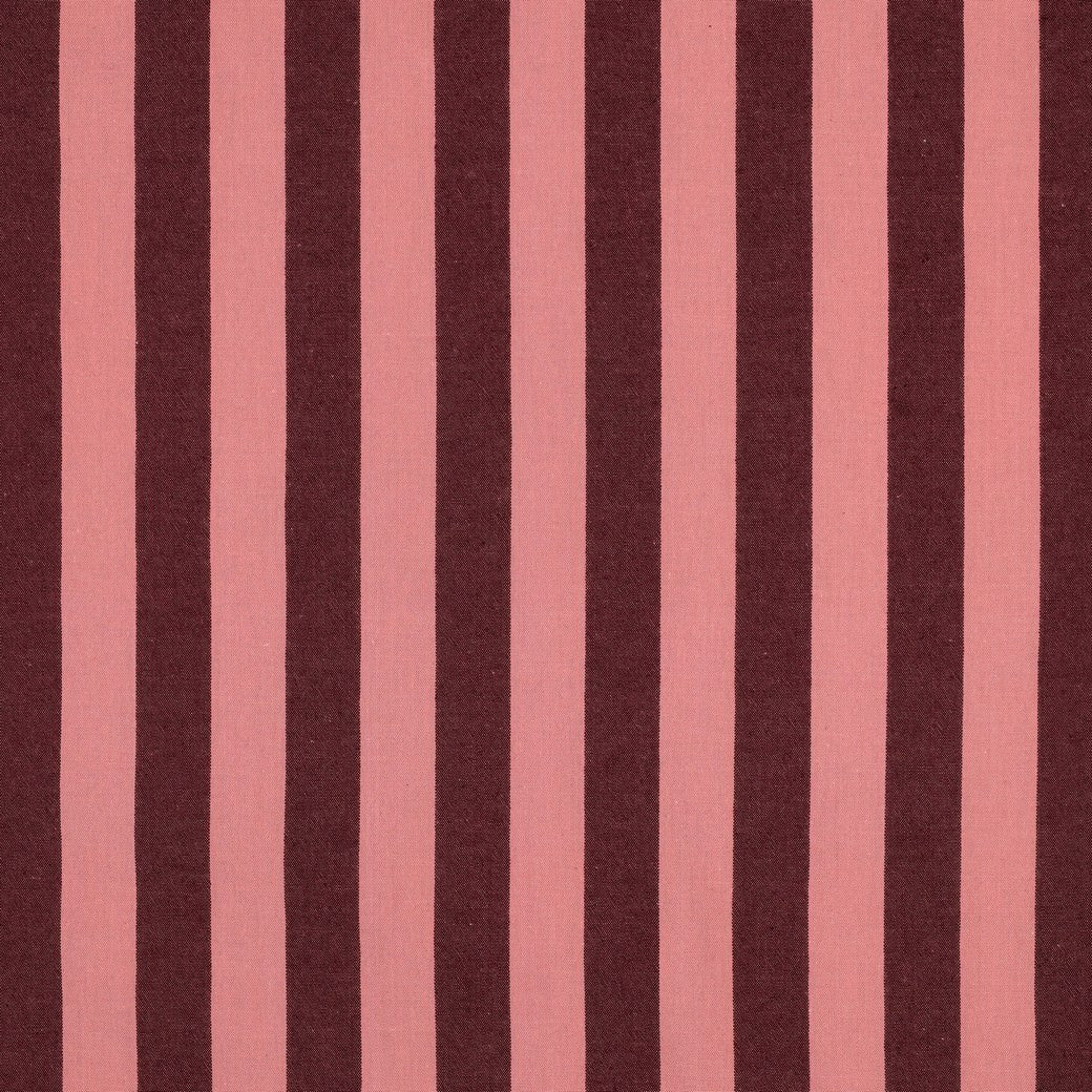 Verona Striped Yarn-Dyed Cotton Dressmaking Fabric - Burgundy & Pink