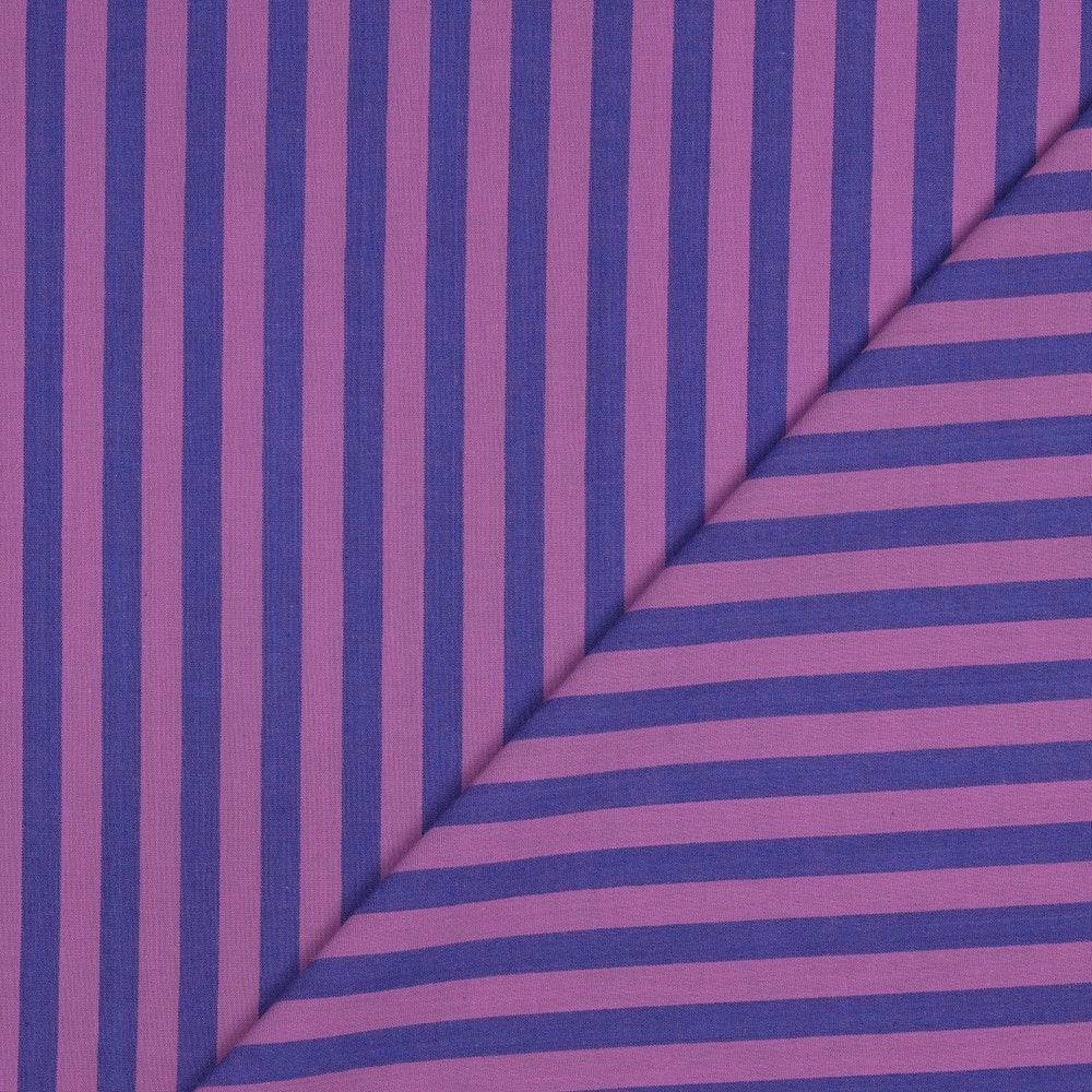 Verona Striped Yarn-Dyed Cotton Dressmaking Fabric - Violet & Plum