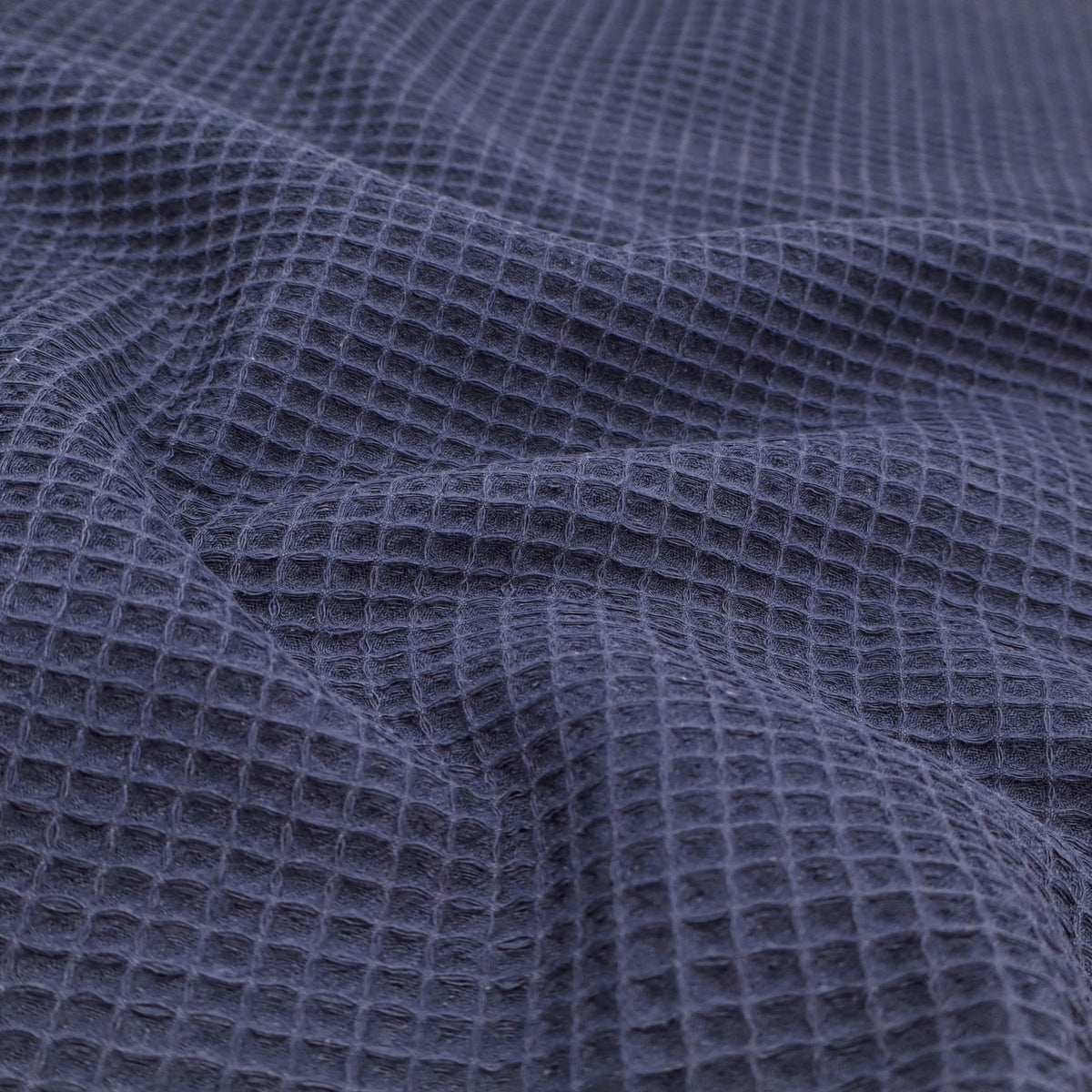 Waffle Cotton Honeycomb/Pique Fabric - Navy