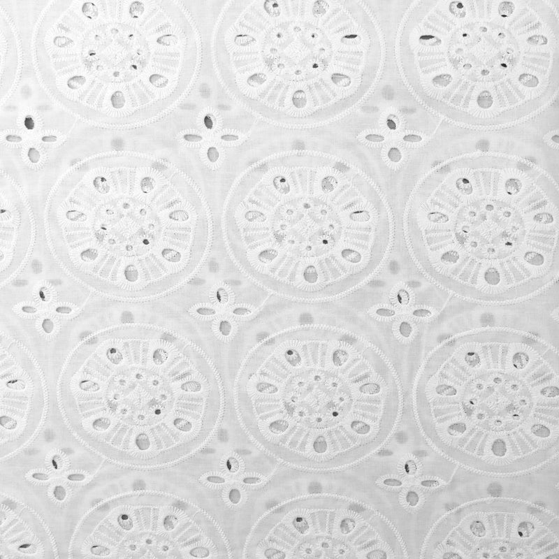 White Broderie Anglaise Pure Cotton - African Circle