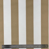 Whitesands Stripe Waterproof Outdoor Garden Upholstery Canvas Fabric - Beige & White