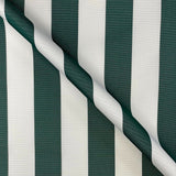 Whitesands Stripe Waterproof Weatherproof Outdoor Garden Upholstery Canvas Fabric - Bottle Green & White